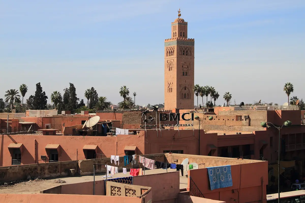 Le minaret de la Koutoubia, à Marrakech, où se trouve l’agence